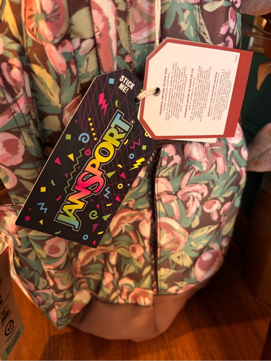 JanSport Floral Mushroom Backpack in Pink & Green. Back to school, fairy core main image 8